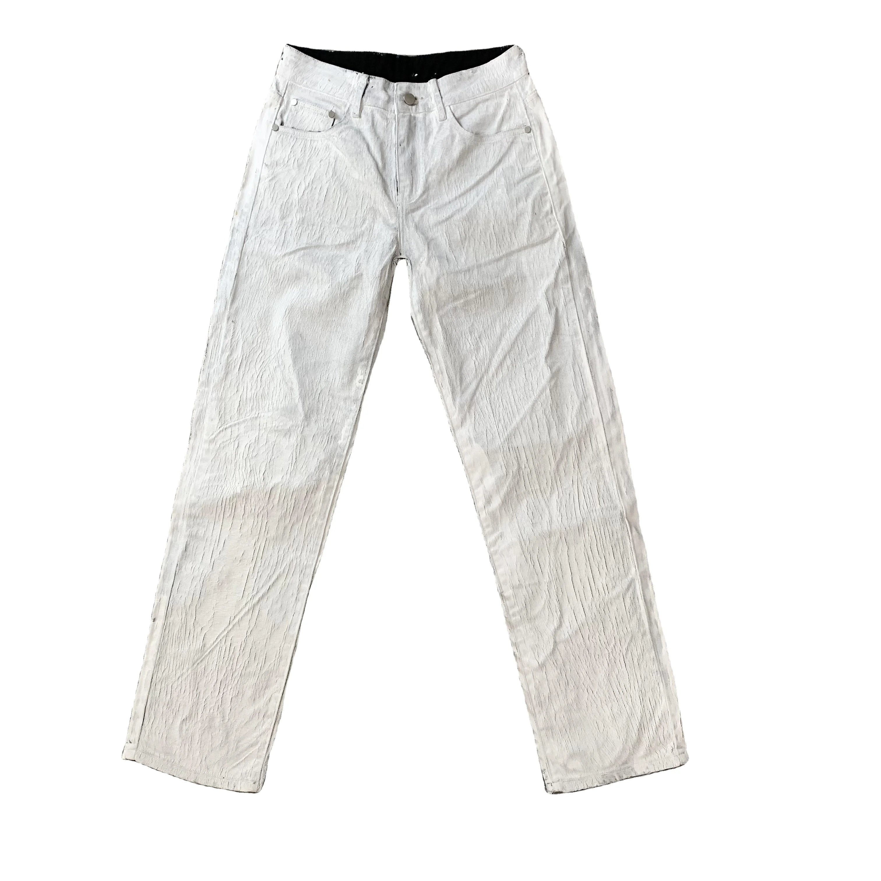 DENIMGUYS Men Jeans Personality Custom Crack Waxing Denim Pants for Men