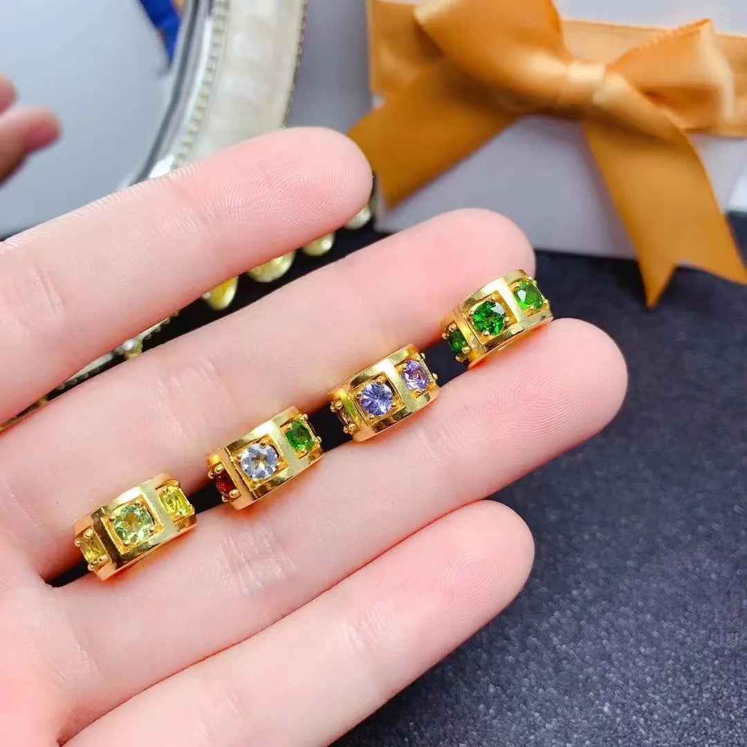 Good Price Pskistani Fashion 925 Sterling Silver 18k Gold Plating Natural Tanzanite Custom New Design Charm Necklace