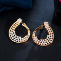 Fashion Round Small Cubic Zircon Stone Pave Setting Yellow Gold Plated Women Circle Loop Hoop Earrings Daily Wear Safety Clasp