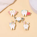 Funny Creative Protect Teeth Cartoon Enamel Painting Badge Exquisite Metal Crafts Lapel Pins for Clothes Bags