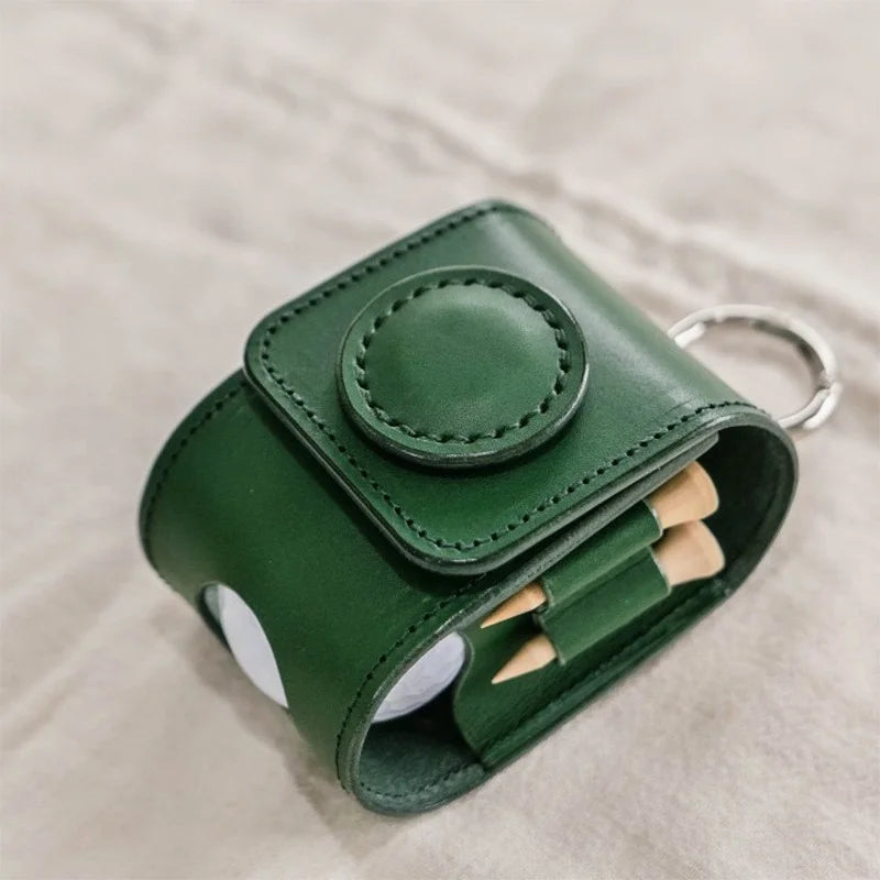 New Popular PU Leather Golf Bag Outdoor Sports Magnetic Golf Ball Gift Bag Waist Hanging Golf Ball Bag