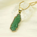 15*35mm Stocks Fashion 18k Gold Iced Stainless Steel Jade San Juda Religion Pendant