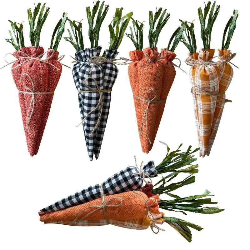 Large 30cm DIY Hanging Pendant Crafts Happy Easter Party Decor with Burlap Carrot Ornament