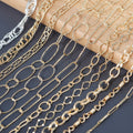 Wholesale C192 1m/lot  18K Gold Plated DIY Chain Necklace for Women Multi-Style Fashion Jewelry Accessories Metal Material