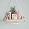 DaiRui Hot Sale Wall Decor Storage Holder Shelf Nordic Style Double Layer Wooden Bead Shelf for Kids Bedroom
