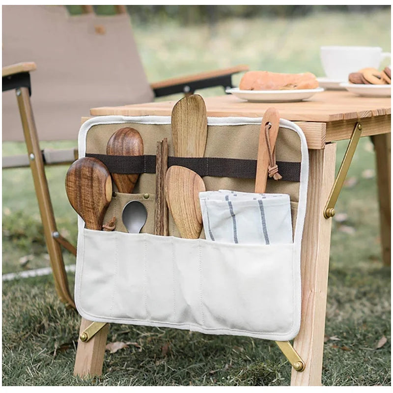 Camping Cutlery Storage Bag Portable Picnic Tableware Holder BBQ Storage Pack Organizer
