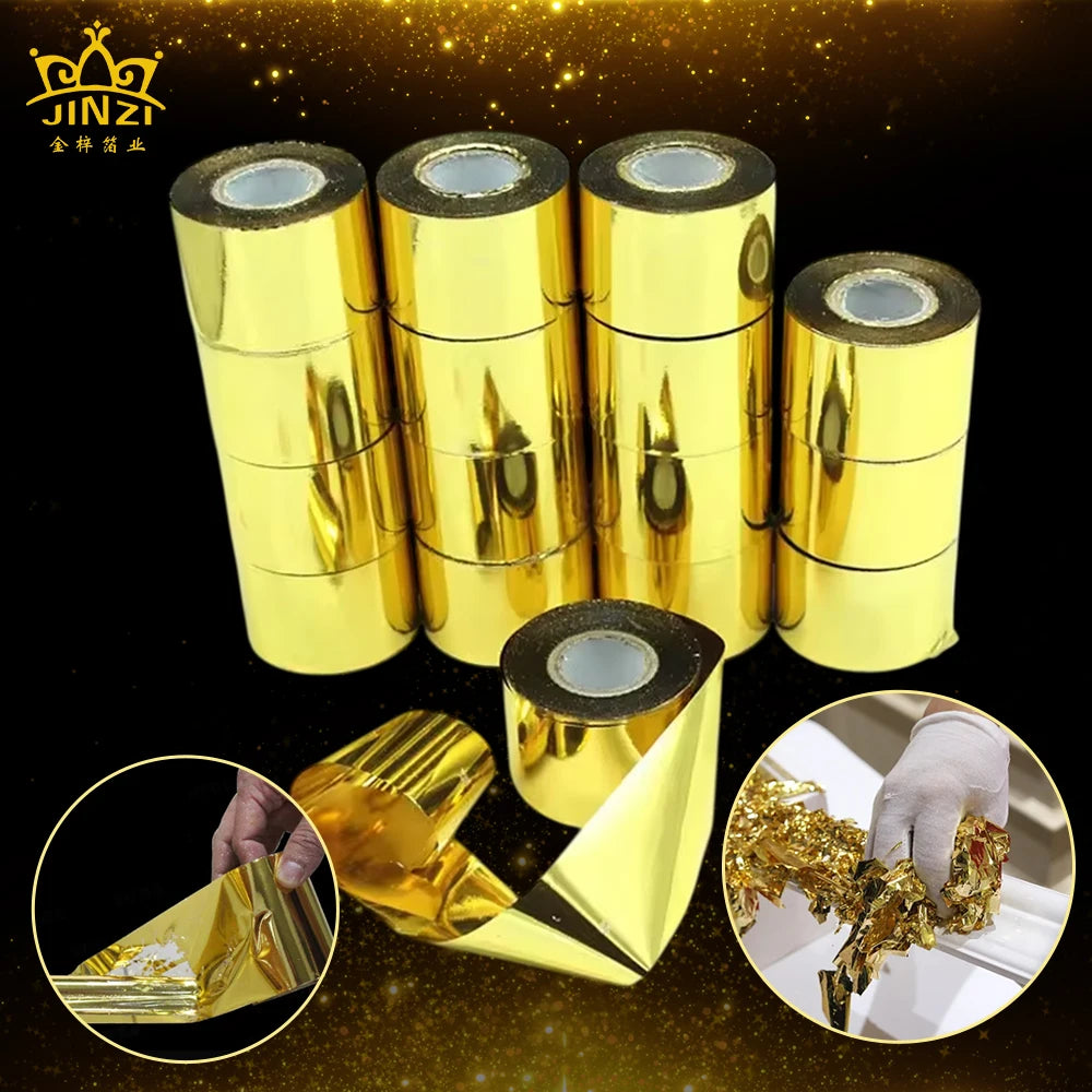 Factory Supplier Gold Leaf Foil Rolls Wholesale Price Artificial Gold Leaf Foil Rolls for Furniture Chairs