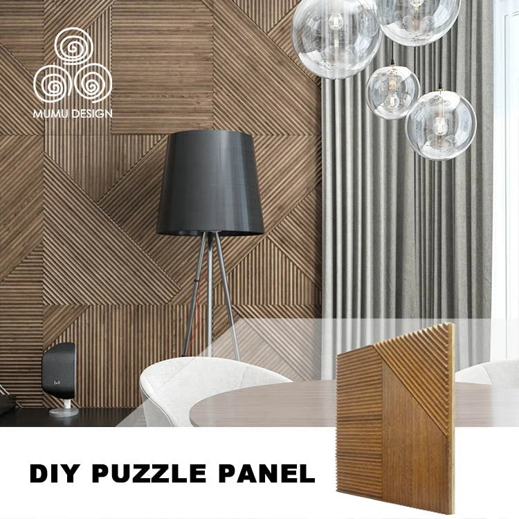 MUMU Texture Decoration Fluted Vintage Eco Design Home Door for Bedroom Interior Solid Wood Wall Panel