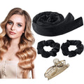Heatless Hair Curler Headband Set for Long Hair Cotton/Polyester Velvet Curling Ribbon Hair Clips Soft Sleep Overnight 155cm