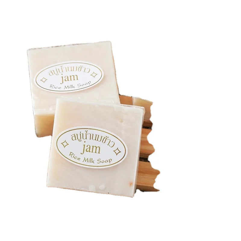 Thailand JAM Skin Care Handmade Solid Bar Soap Herbal Whitening Anti-Aging Moisturizing Hydrating Rice Milk Soap 100% Pure