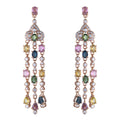 Factory Wholesale Rose Gold Plated 925 Sterling Silver Natural Tourmaline Drop Earrings for Women Gift Party Wear
