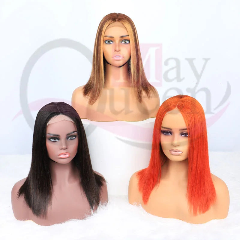Super Double Drawn Human Hair Vietnamese Bob Wigs for Black Women 10-16 Inches Bob Wig Lace Front Ombre Colored Bob Wig