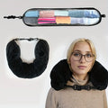 Travel Neck Pillow Self-filling Travel Pillow Portable Stuffable Neck Pillow for Travel with Refillable Support Cushion for Car