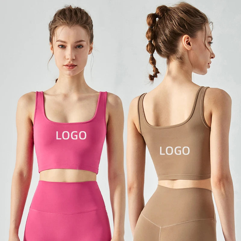 New Sexy U Back Gym Sports Yoga Bra Women Workout Exercise Wear Apparel Shockproof Fitness Running Bra Crop Top