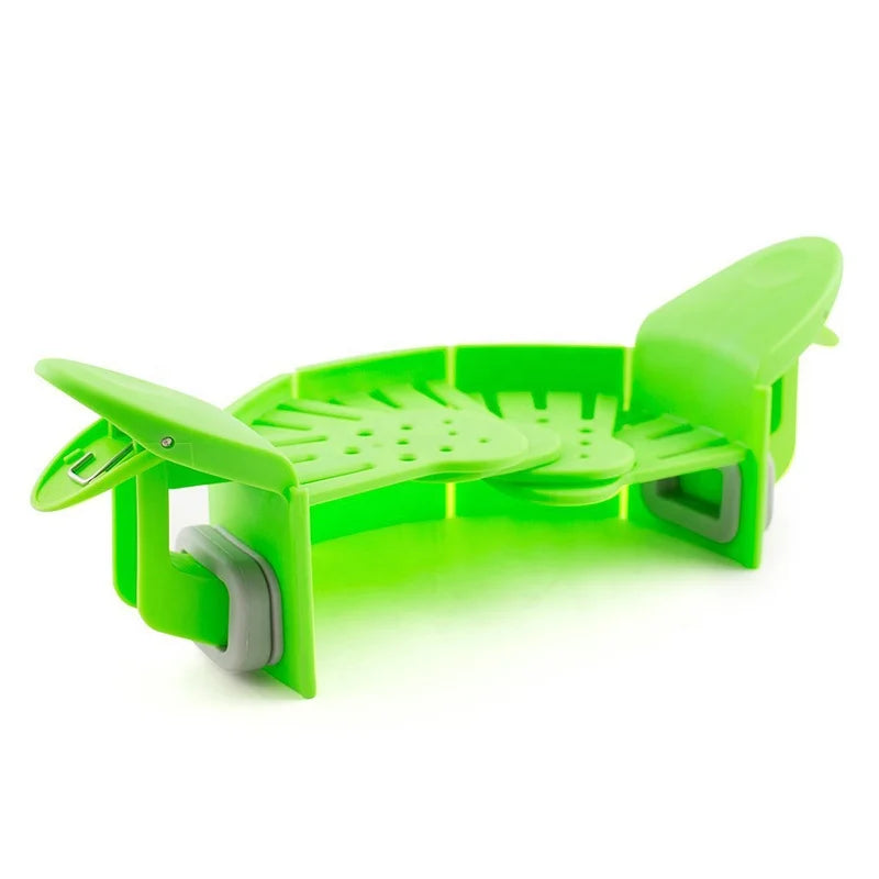 Kitchen Hands-Free Eco-Friendly PP Plastic Silicone Folding Collapsible Clip-On Strainer Colander