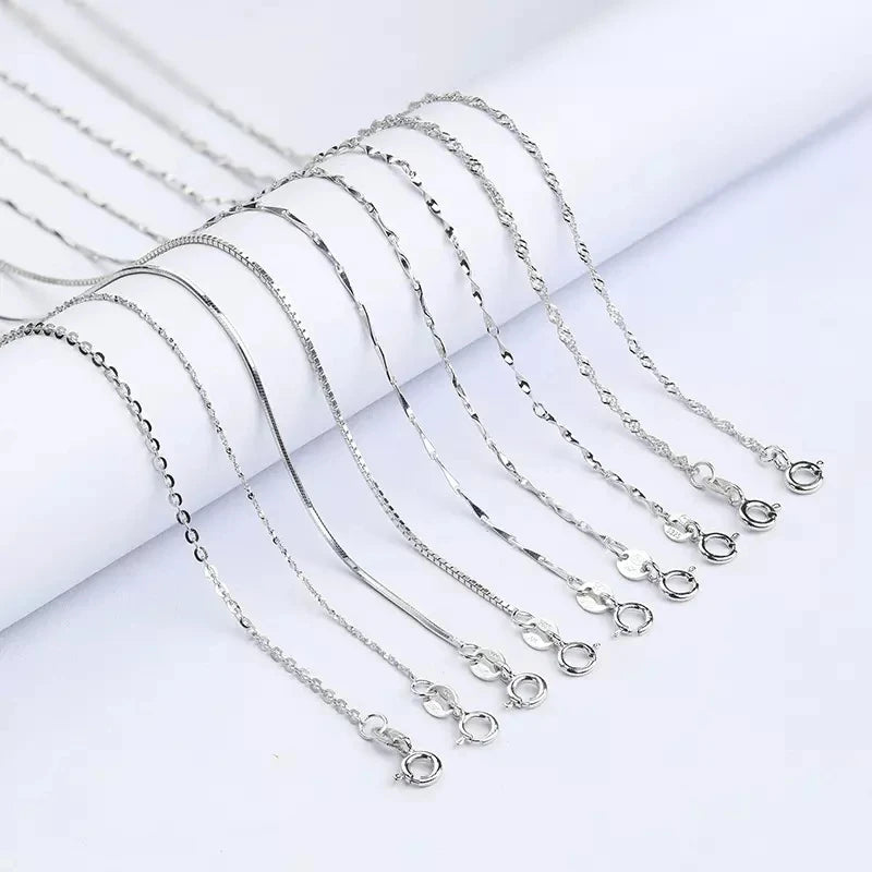 Fashion Jewelry Necklaces Plated Ladies Necklaces Minimalist Razor Blade Gold 925 Sterling Silver Trendy Chains Geometric 6pcs