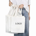 Wholesale Custom Print Logo Tote Canvas Bag Eco-Friendly Reusable Cotton Shopping Bags Long Handle for School Work Daily Life