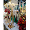 Wedding Props Electroplating Gold 8 Arm Heads Road Lead Light Wedding Hotel Party Candle Holder Candlestick