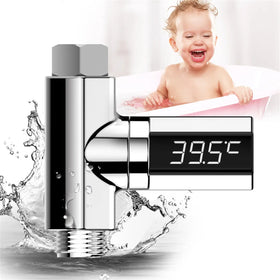360 Degrees Rotary LED Display Waterproof Water Thermometer Digital Battery-free Monitor Shower Temperature Bathroom valve