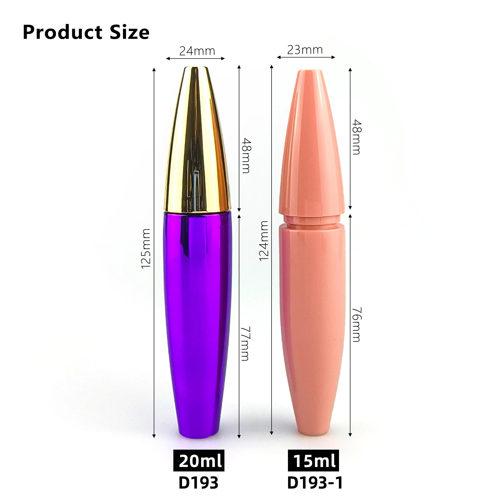 Luxury Empty Aluminum Gold Mascara Tubes for Eyelash Eyebrow Growth New Model Plastic Wand with Eyeliner Eyeliner Eyelashserum