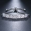 SLBRIDAL Sparkling Charm Fashion Cubic Zirconia Bracelet Girls CZ Daily Bracelet Gift Wedding Bridal Bridesmaids Women Jewelry
