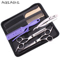 Hair Scissors Set AQIABI 6'' Stainless Steel Sharp High Hardness 56-58HRC Thinning Shears Styling Tool Barber Scissors A1001