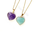 Natural Heart Shaped Crystals Pendant Faceted Heart Stone Gemstone Pendants for NECKLACES Jewelry Making