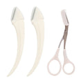 Women's Stainless Steel Beauty Scissors with Comb Eyebrow Trimmer Working Mode Shaving Makeup Tools
