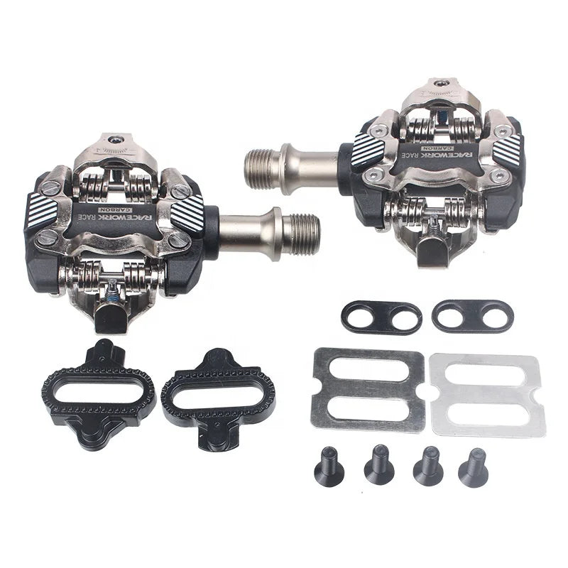MTB Road Bicycle Pedal Mountain Bike Self-locking Pedal Carbon Fiber + Nylon Ultra-light DU Bearing SPD Pedal Bicycle Parts