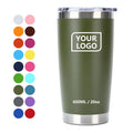 Custom logo 20oz Double Wall Tumbler Vacuum Insulated Stainless Steel Camping Coffee Travel Mug with Lid