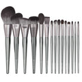 Wholesale Silver 15 Powder Highlighter Wood Large Eyeshadow Face Flat High Quality Goat Hair Foundation Luxury Makeup Brushes