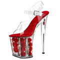 New Red Banquet Stiletto 20 cm Flower Fish Mouth Pole Dance Strip Dance High Heels Club Sexy Sandals