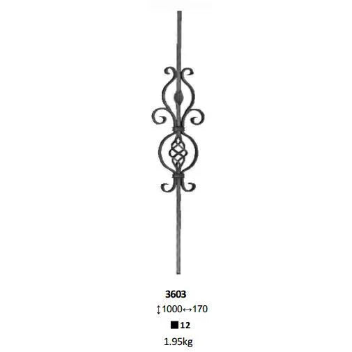 Ornamental Wrought Iron Component Elements  for Staircase Railing Handrail Balustrade Balcony Gate Fence Parts