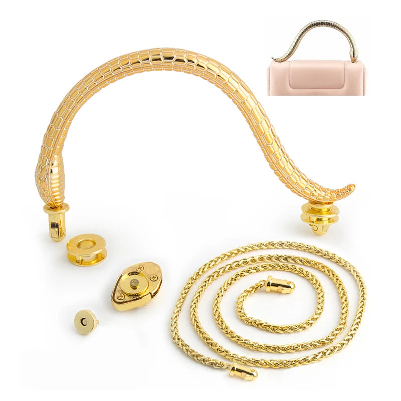 Luxury Tote Bags Snake Acrylic Handle Replacement Locks Sets Handbags Purse Shoulder Chain Clasps Buckles Hardware Accessories