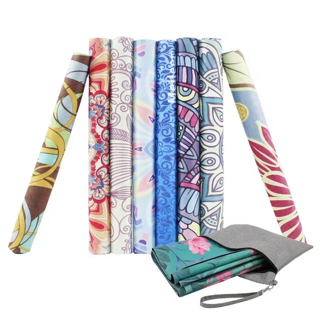 Eco-Friendly Travel Suede Folding Yoga Mat Nature Rubber Exercise Fitness Mat for On-the-Go Yoga Practice