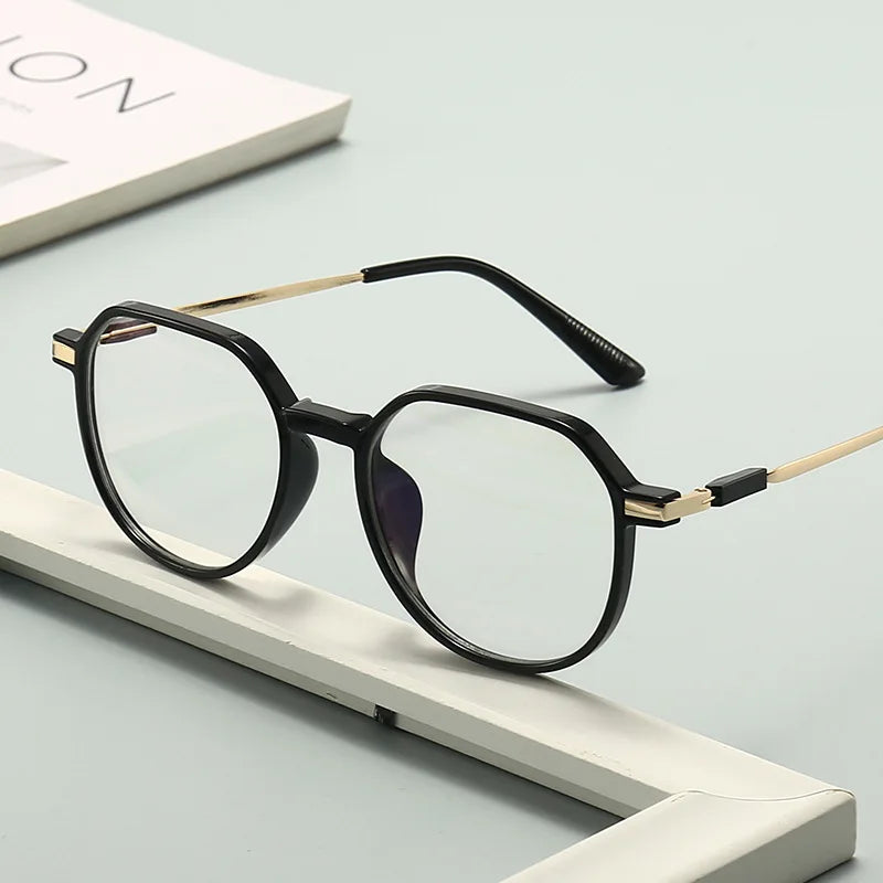 Polygonal Frames Students Irregular Can Be Fitted With Prescription Anti Blue Light Glasses