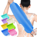 Dual-Sided Exfoliating Back Towel Scalable Long Strip Body Cleaning Tool Simple Style Bath Friction Washcloth
