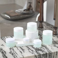 Cosmetic Cream Jars Frosted Glass 30g-20g Empty Packaging for Body Scrub Skin Care Serum Mascara with White Lids