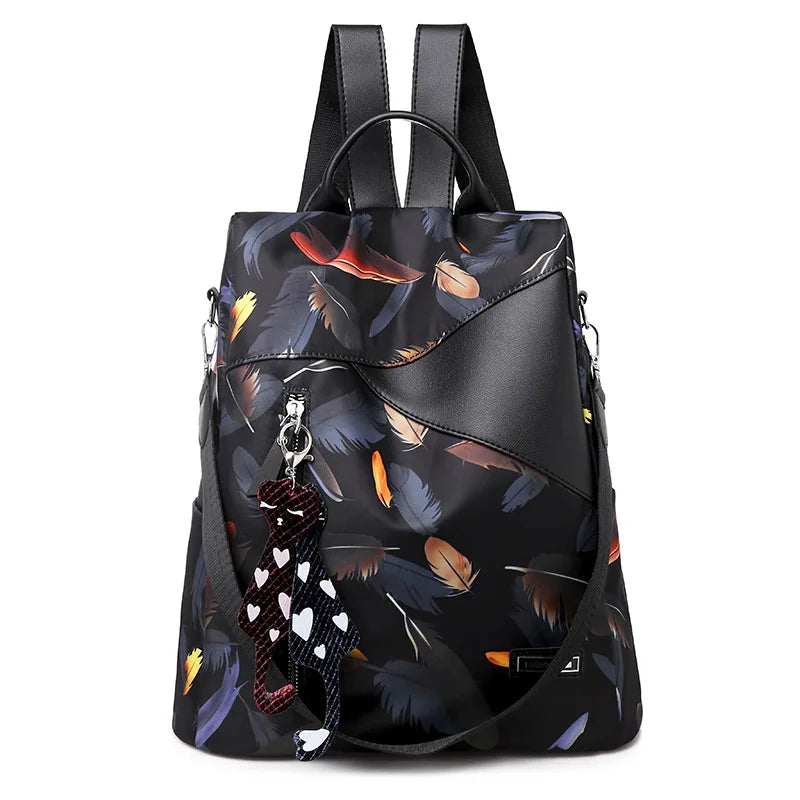 Goostar Colorful Waterproof Oxford Zipper Large Capacity Student Schoolbag Korean Style Bear Pendant Anti-Theft Laptop Backpack