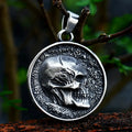 SS8-434P Steel Soldier Two Side Skull Face Stainless Steel Hip Hop Chain  Pendant Necklace for Man
