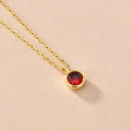 Minimalist 925 Sterling Silver Birthstone Necklace Dainty 6MM Zircon Rhodium Trendy Family Birthstone Necklaces Perfect Birthday