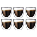 Factory Direct Selling Durable Handleless Designed High Borosilicate Glass Small Double Wall Glass Cup  Coffee Glass Cup