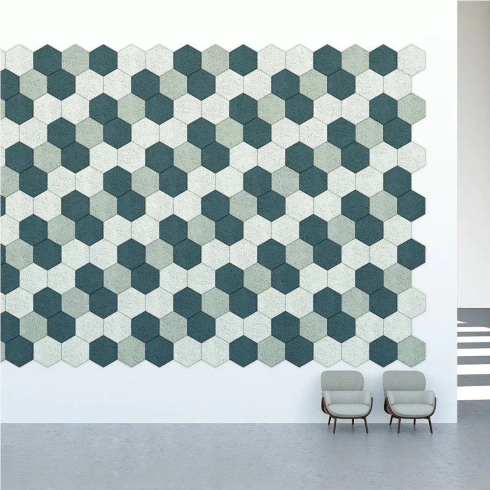 Sound Isolation Design Square Self Adhesive Sound Proof Polyester Fiber Felt Acoustic Panel for Home Studio Wall Ceiling Door
