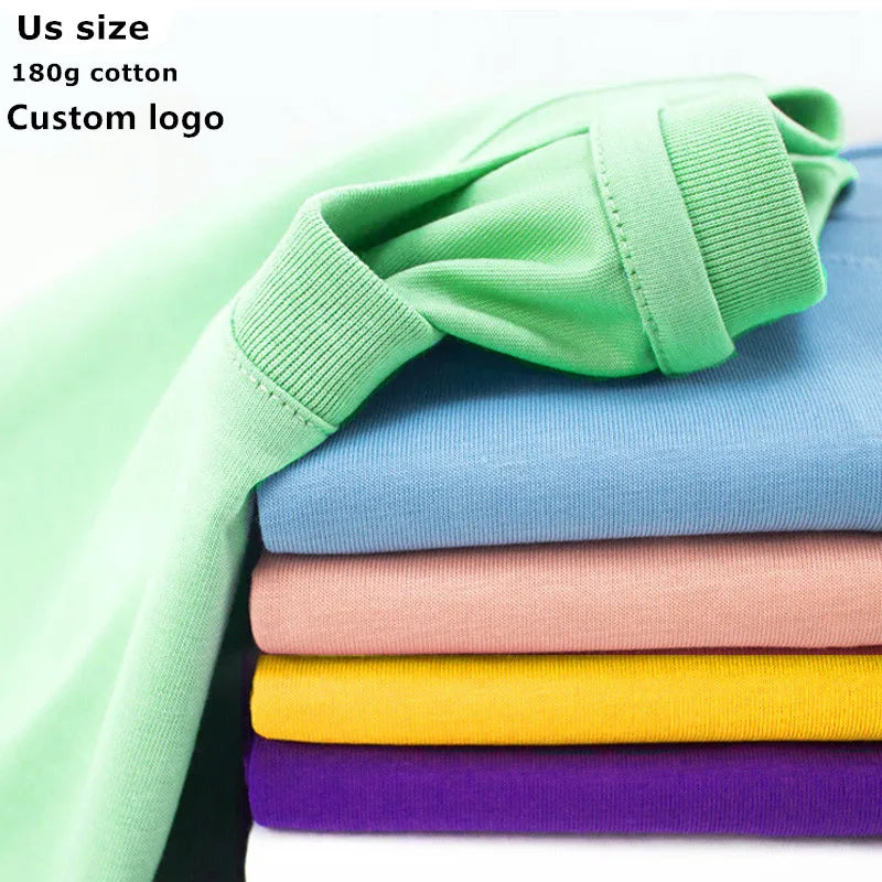 Wholesale 100% Cotton Mens T Shirt Unisex Plus Size Oversized Heavyweight Custom Logo Print on Blank Knitted T Shirts