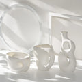 Contemporary Nordic Style Handmade White Ceramic Tabletop Vase Small Home Decor