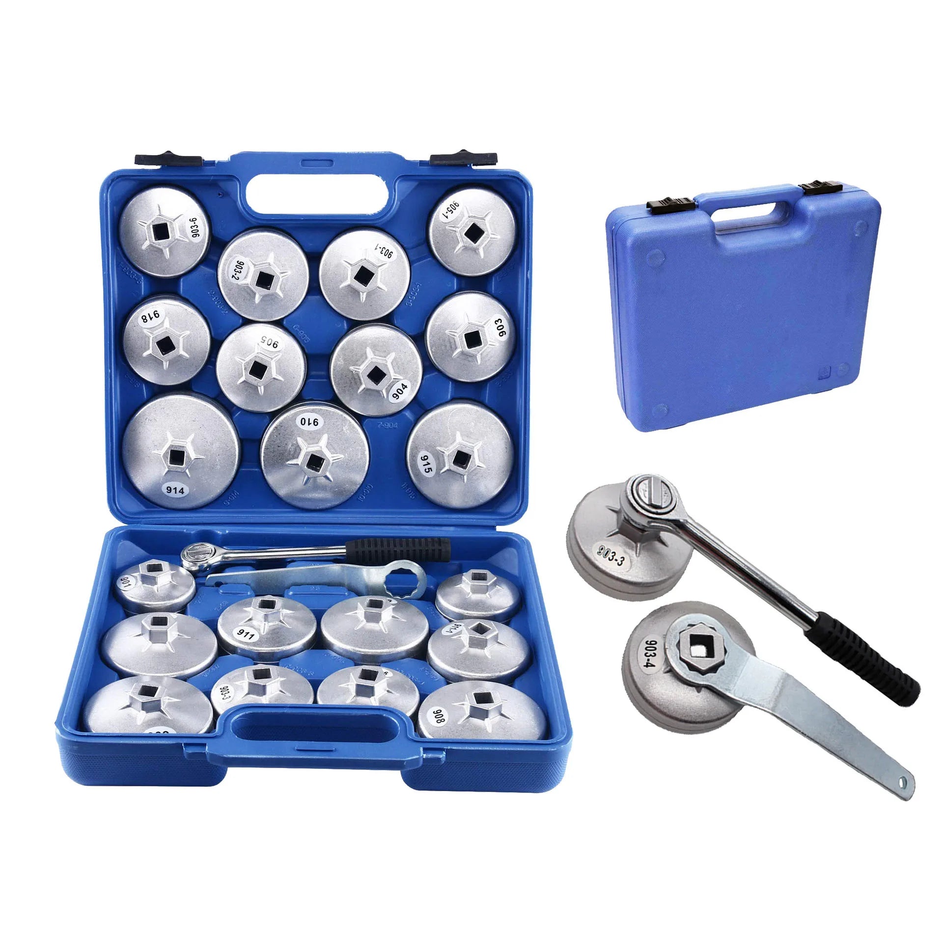 Set of 23pcs Auto Repair Tools Aluminum Oil Filter Wrench Kits Cap Type Car Filters Wrenches Tool Sets Factory Price