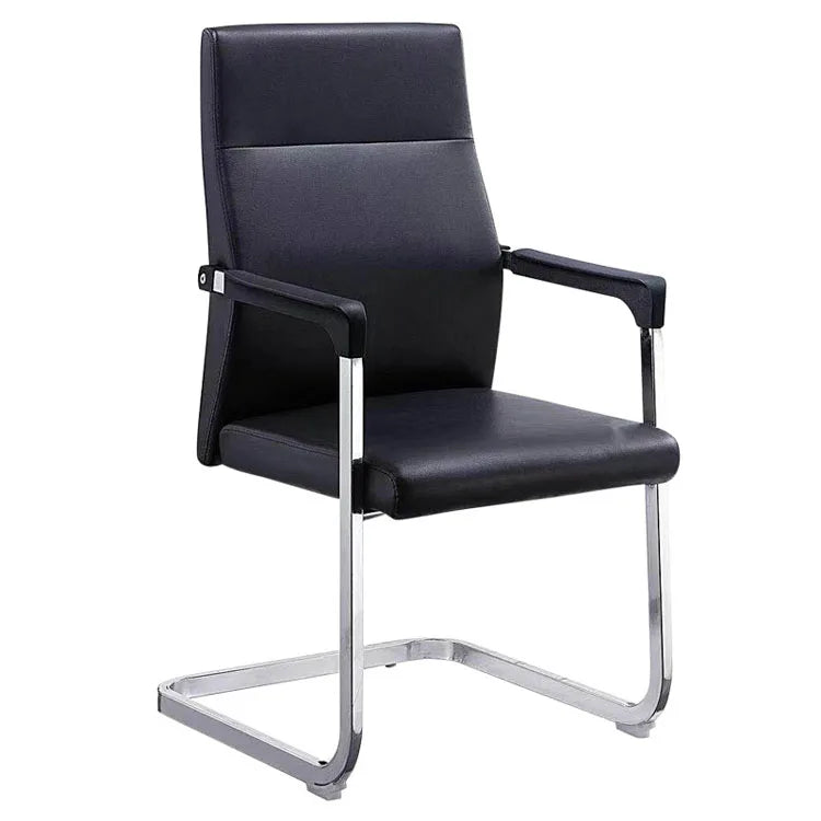 Modern Minimalist Bow-shaped Staff Chair Leather Back Ergonomic Office Chair Conference Chair
