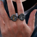 OEM ODM Ocean Jewelry Vintage Black Stainless Steel Mens Guidance Viking Ship Back Home Light House Finger Rings Men