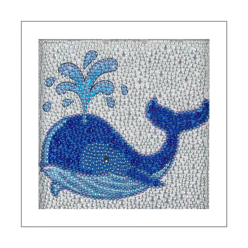 Cartoon Animal Blue Whale Diy Fun Diamond Painting for Kids 5d Diamond Embroidery Children's Drawing Home Desktop Decoration