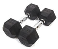 Wholesale Hex Rubber Coated Gym Dumbbells 100lbs Fitness Weight Rubber Hex Dumbbells in Lbs